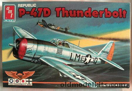AMT 1/48 Republic P-47D Thunderbolt - USAAF 62 FS 56 FG Major Robert S. Johnson / 8 FS 78 FG 8th AF Col Jack Prise / RAF 73 Training Group Egypt 1944, 8886 plastic model kit